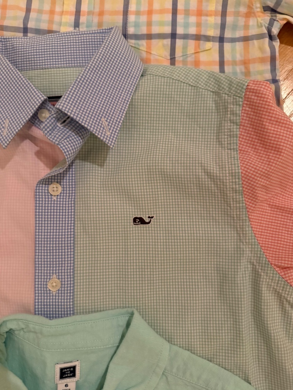 Pastel Boys Long Sleeve Button Down Preppy Shirts Bundle Size 6 - Picture 5 of 6
